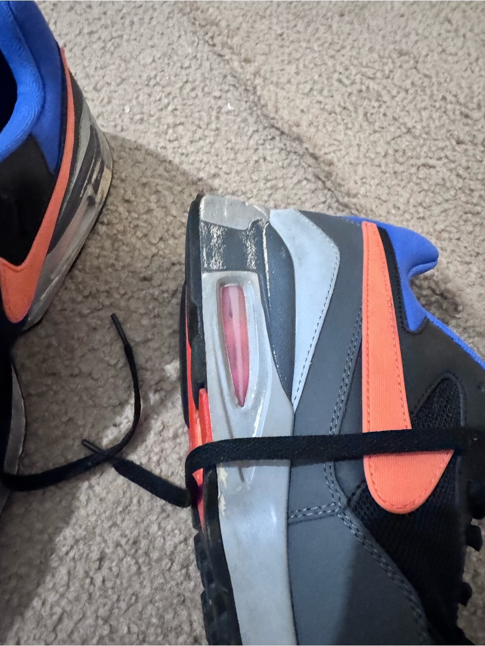 Men’s Nike Air Max Sneakers Size 12 Black Blue Orange – Fair Used Condition - Picture 3 of 10